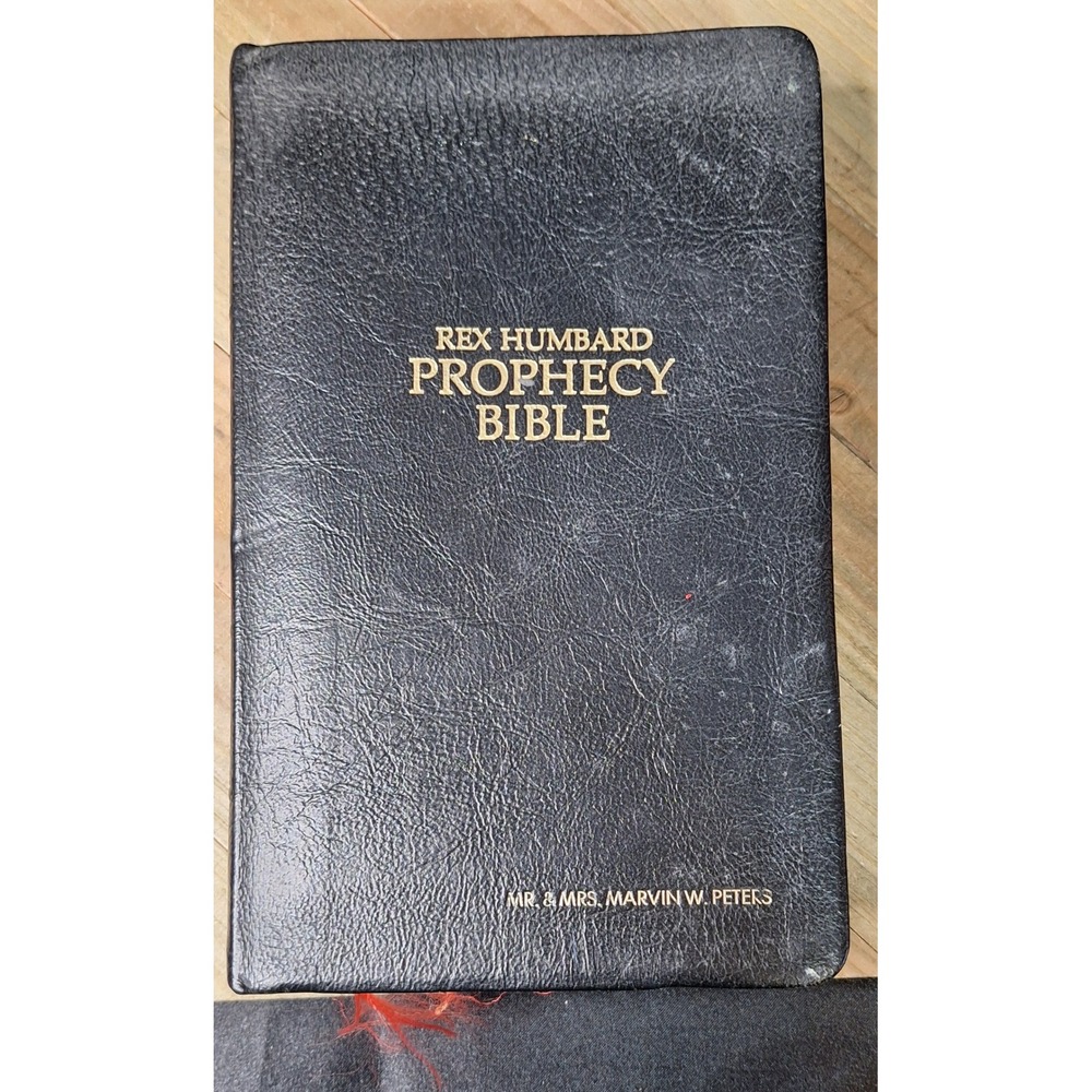 Rex Humbard Prophecy Bible KJV 1979 Black Genuine Leather King James Version
